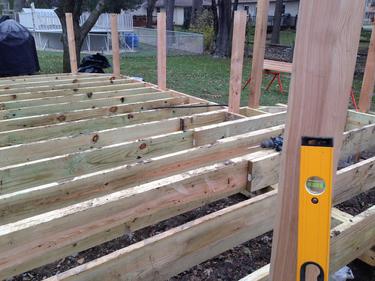 Darien IL deck framing 2013. A-Affordable Decks