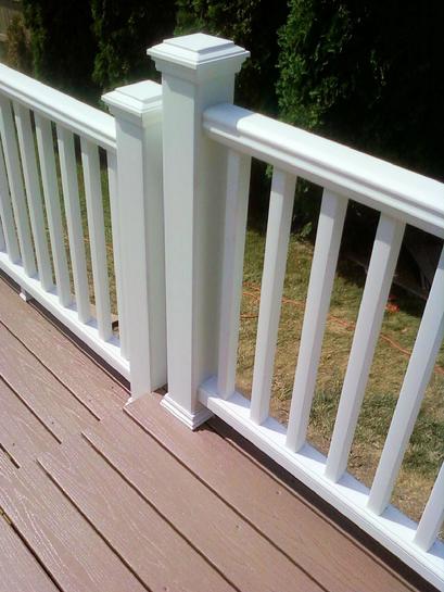  One of our decks in Woodridge, Illinois. Sedona colored AZEK planking.  www.Dupagedecks.com 