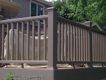 Trex Transcend railing. Wheaton IL Trex Pro installer A-Affordable Decks