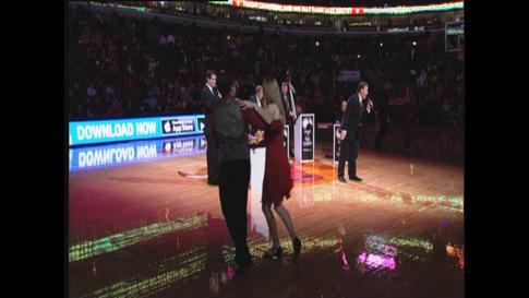 Yes, that's me with mic in hand, at the United Center