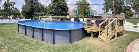 Lombard IL 2024 pool deck built by A-Affordable Decks