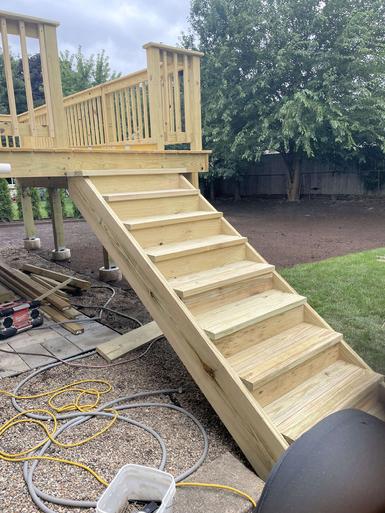 2025 Glendale Hgts deck staircase (in progress) A-Affordable Decks